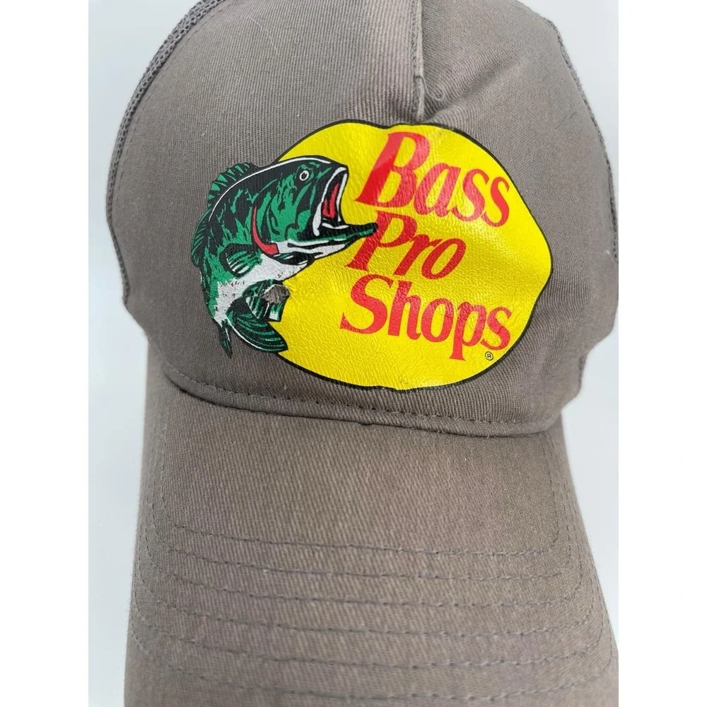Bass Pro Shops Hat Cap Mesh Trucker Snapback Gone Fishing Hunt Men Women Gray - Picture 2 of 5